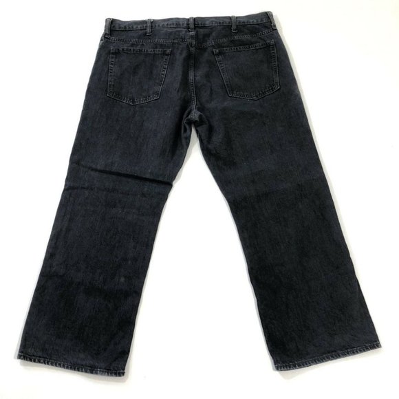 Old Navy Jeans Men's 42 Black Famous Straight Leg Denim Pants Reg Fit Size 42X30 - Picture 8 of 12